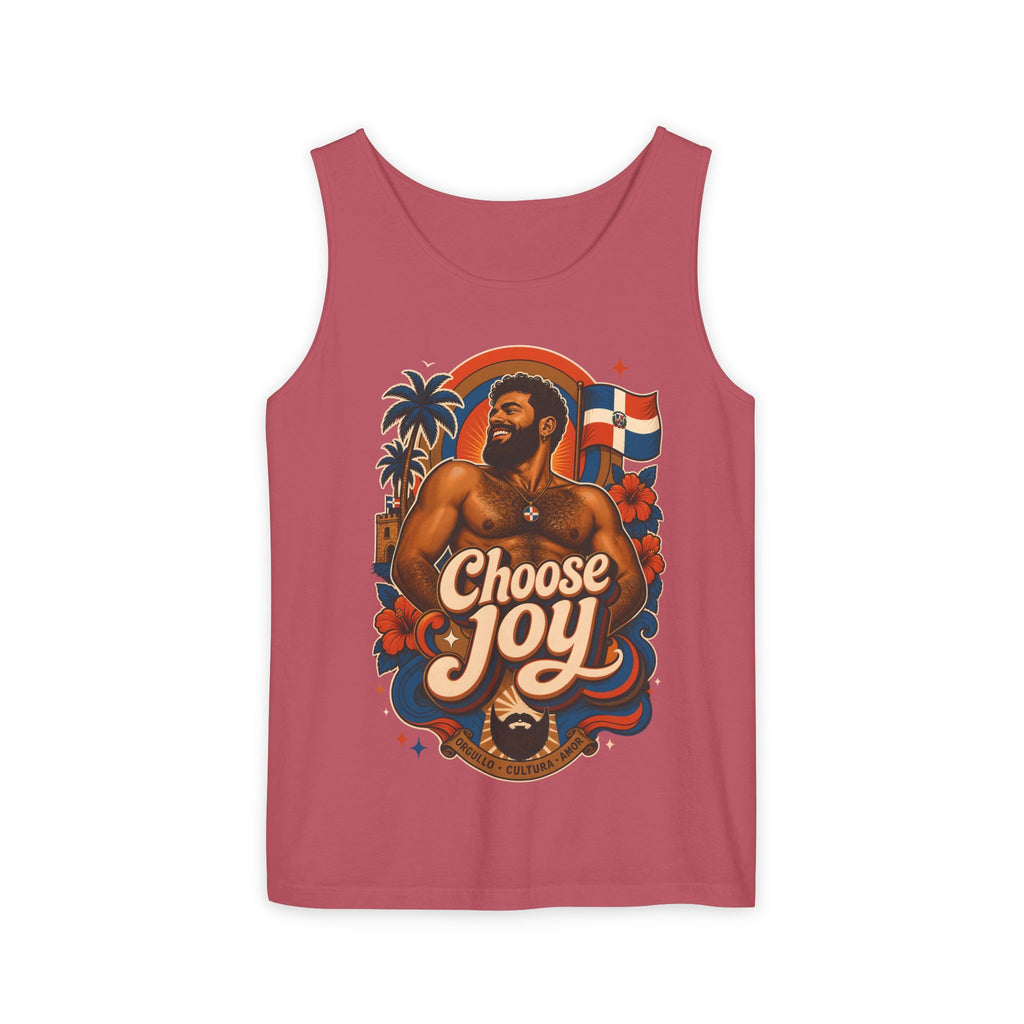 Choose Joy Tank Top — Vintage Tropical Pride Graphic Tank
