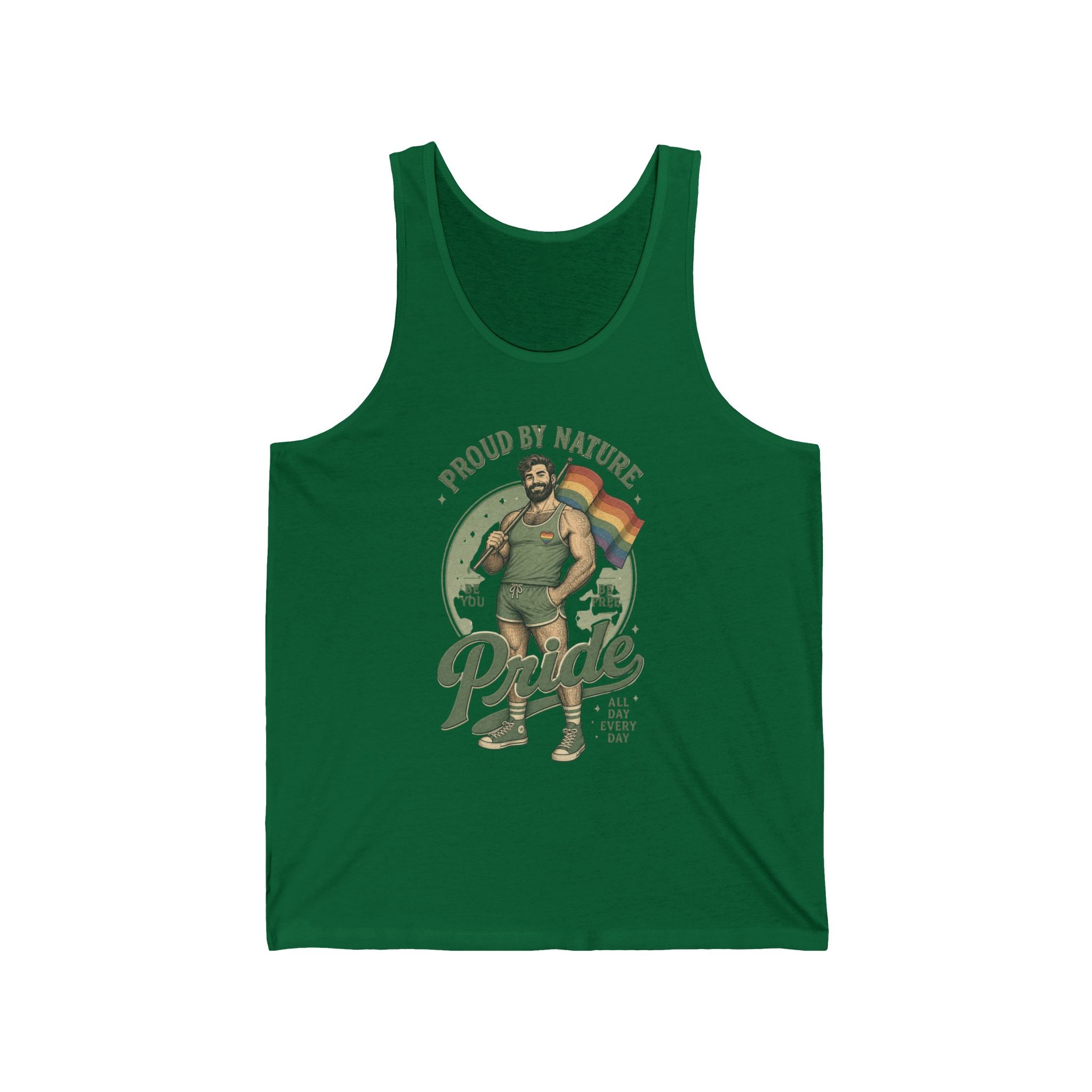 Pride Bear 'Proud By Nature' Tank Top – LGBTQ+ Rainbow Gay Pride Tank