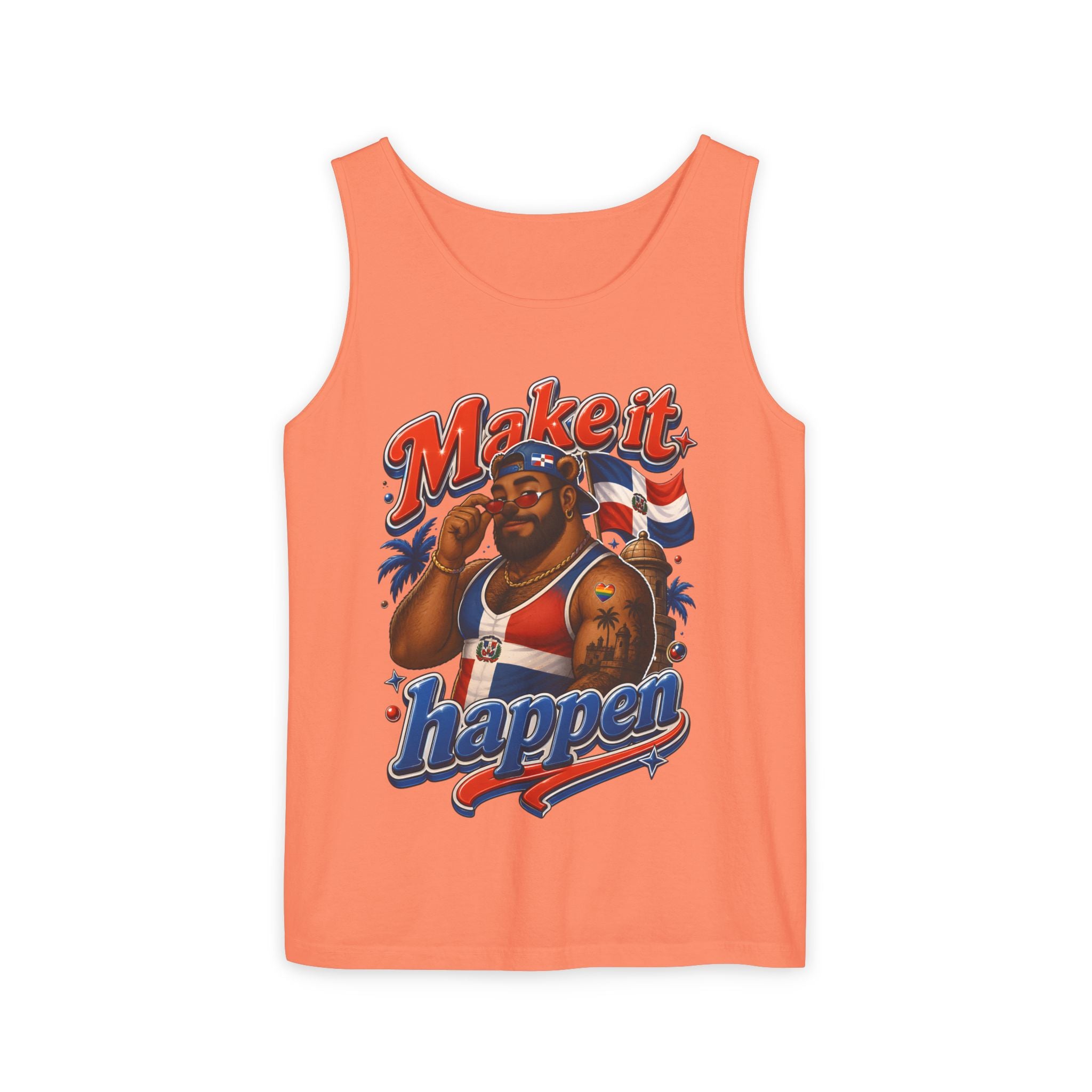 Make It Happen Tank Top — Retro Patriotic Motivational Muscle Tee