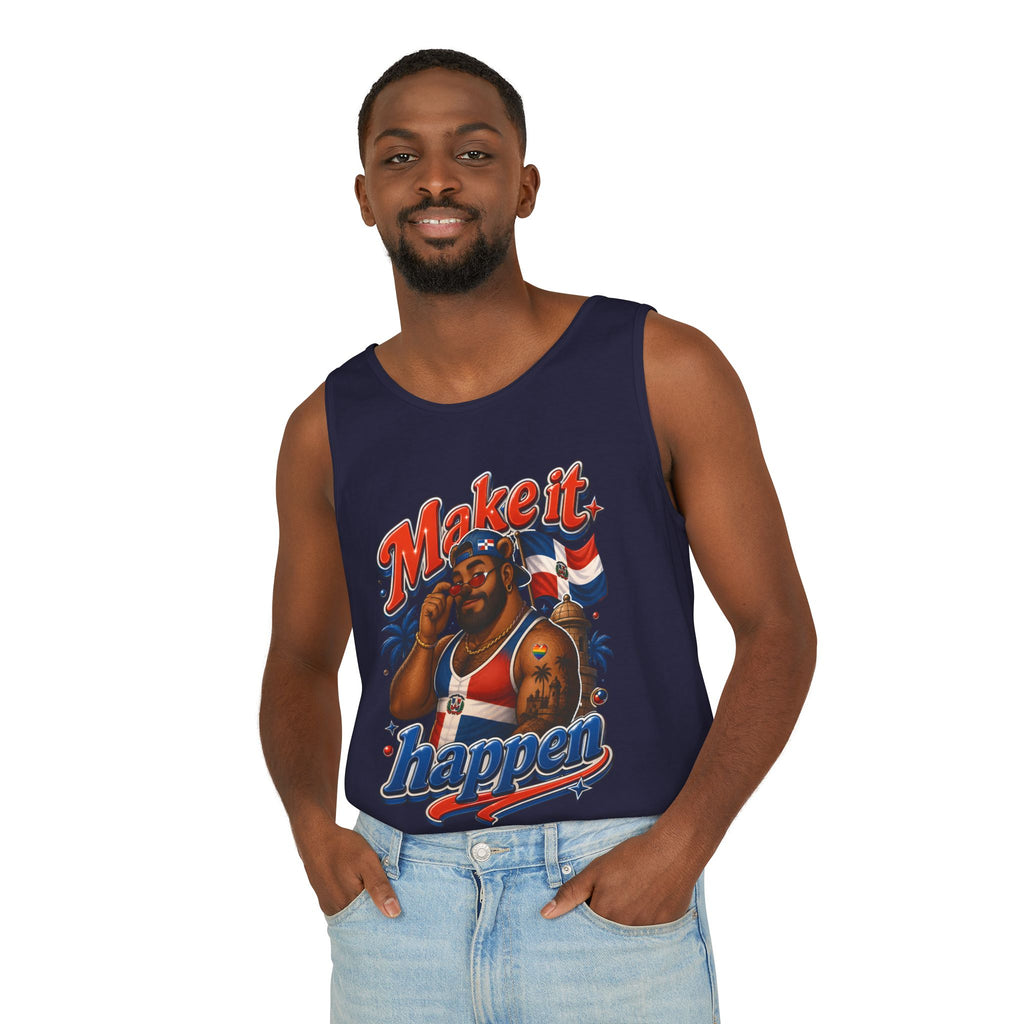 Make It Happen Tank Top — Retro Patriotic Motivational Muscle Tee