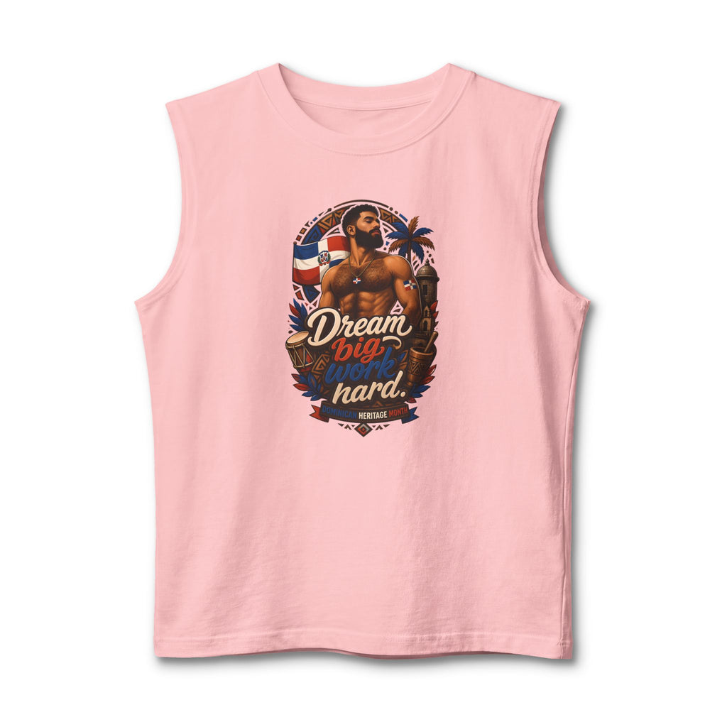 Dream Big Hard Muscle Tank — Retro Patriotic Surf Graphic Tank Top