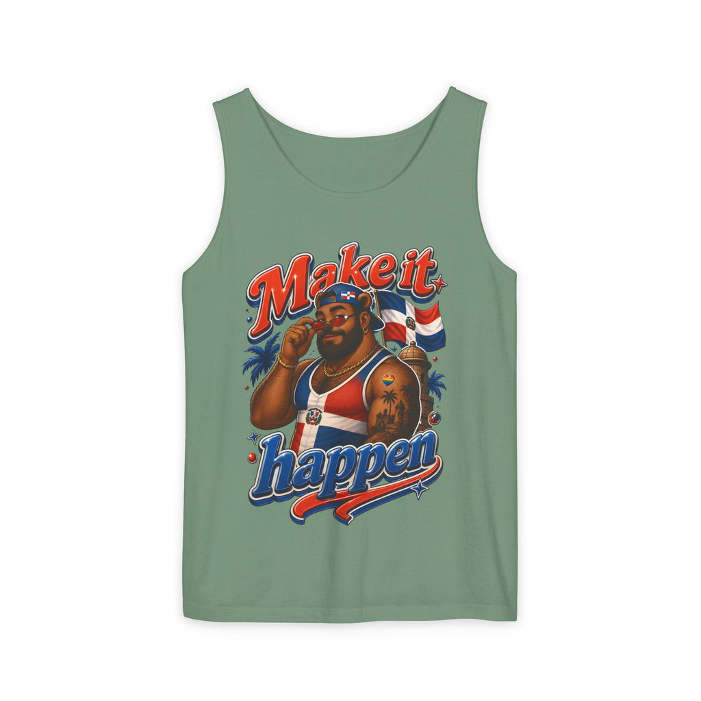 Make It Happen Tank Top — Retro Patriotic Motivational Muscle Tee