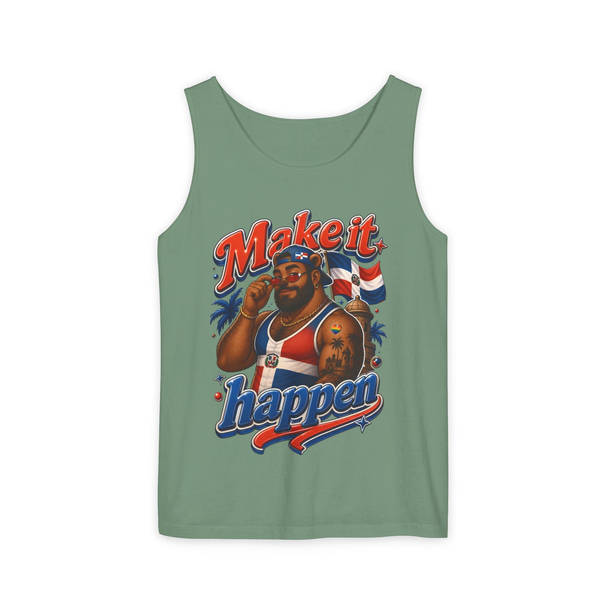 Make It Happen Tank Top — Retro Patriotic Motivational Muscle Tee