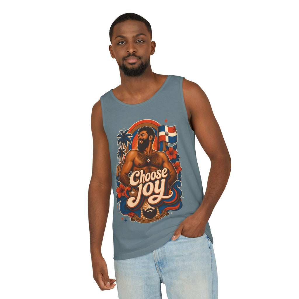 Choose Joy Tank Top — Vintage Tropical Pride Graphic Tank