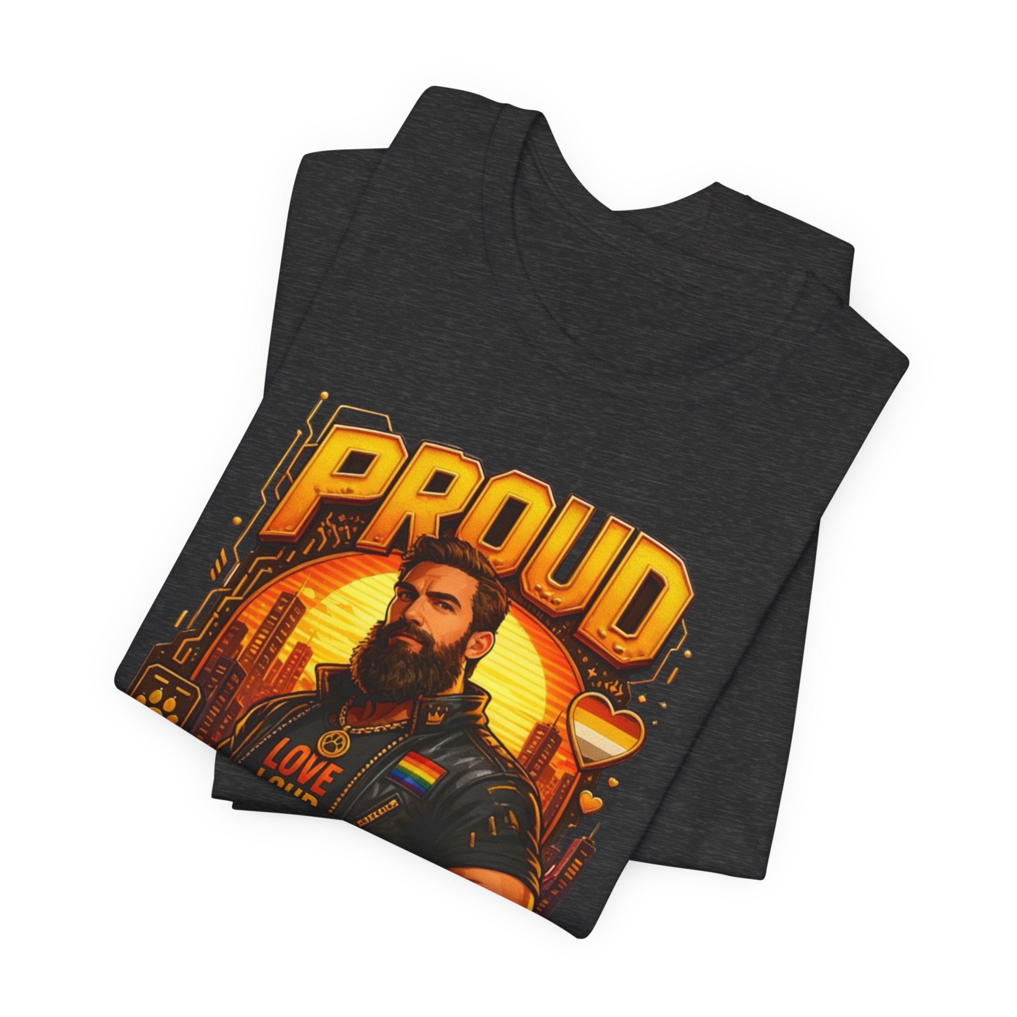 Proud Bear T-Shirt – Vintage Biker ‘Love Loud’ Graphic Tee