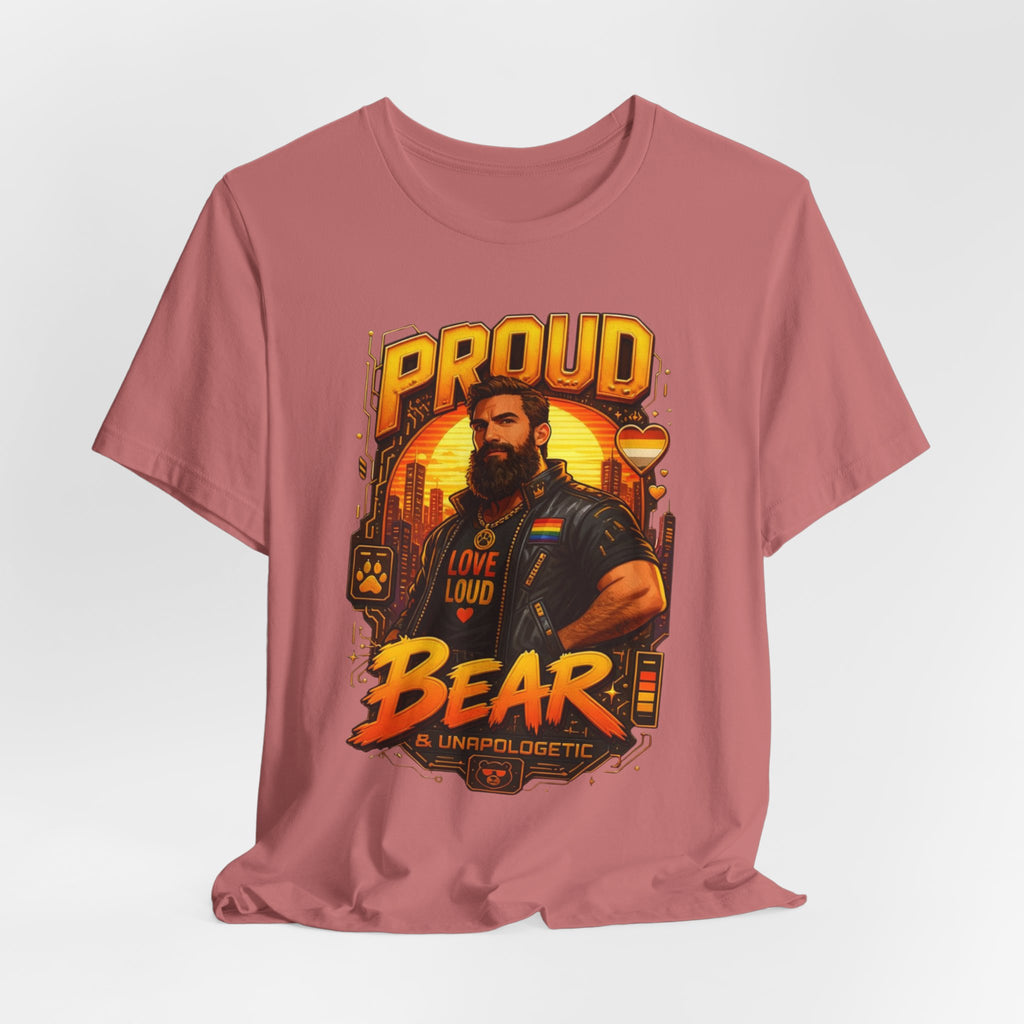 Proud Bear T-Shirt – Vintage Biker ‘Love Loud’ Graphic Tee
