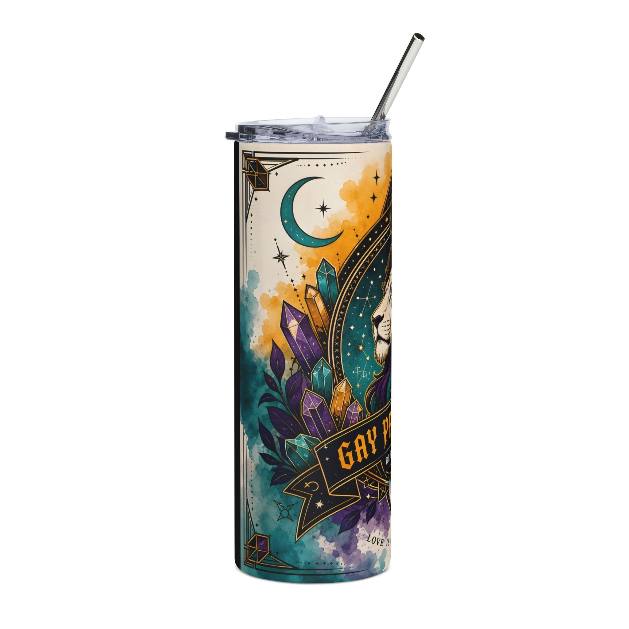 Leo Pride Stainless Steel Tumbler — 20oz Gay Pride Lion Design