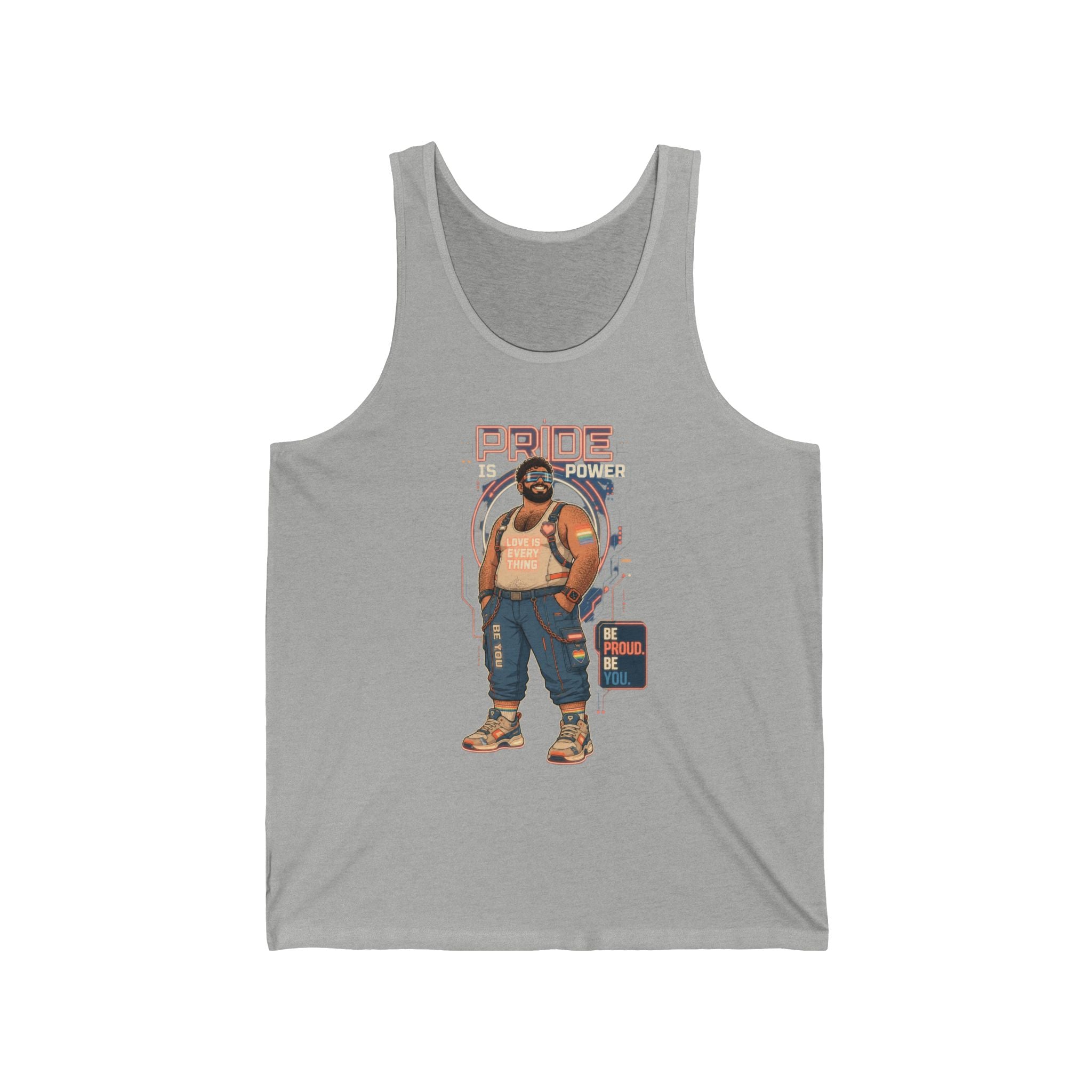 Pride & Power Tank Top — Retro Bear DJ Graphic Tank