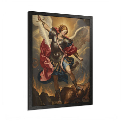 Saint Michael Framed Poster — Archangel Wall Art Print