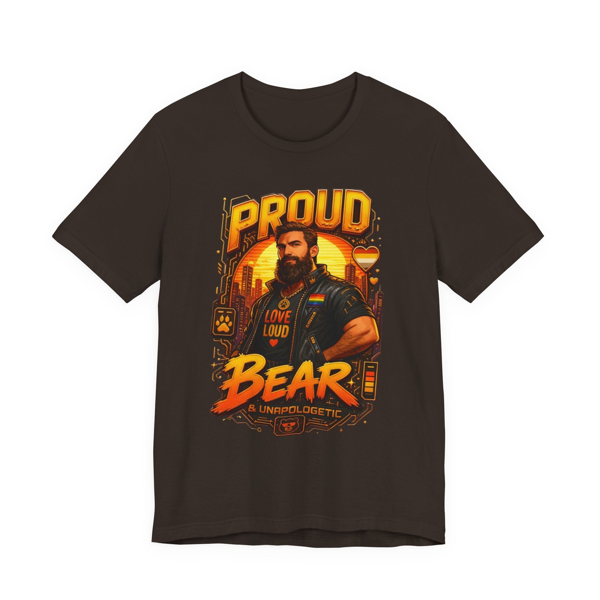 Proud Bear T-Shirt – Vintage Biker ‘Love Loud’ Graphic Tee