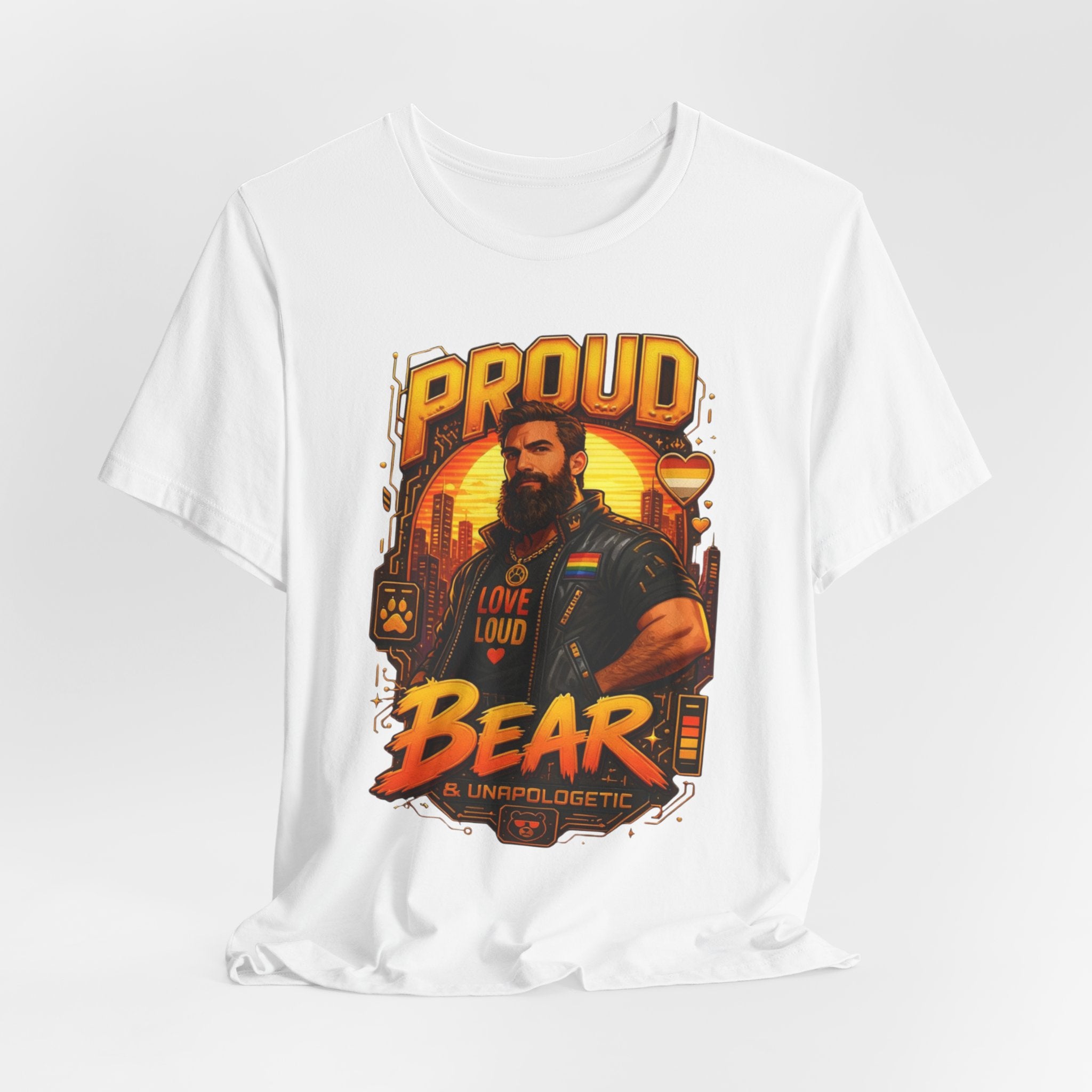 Proud Bear T-Shirt – Vintage Biker ‘Love Loud’ Graphic Tee