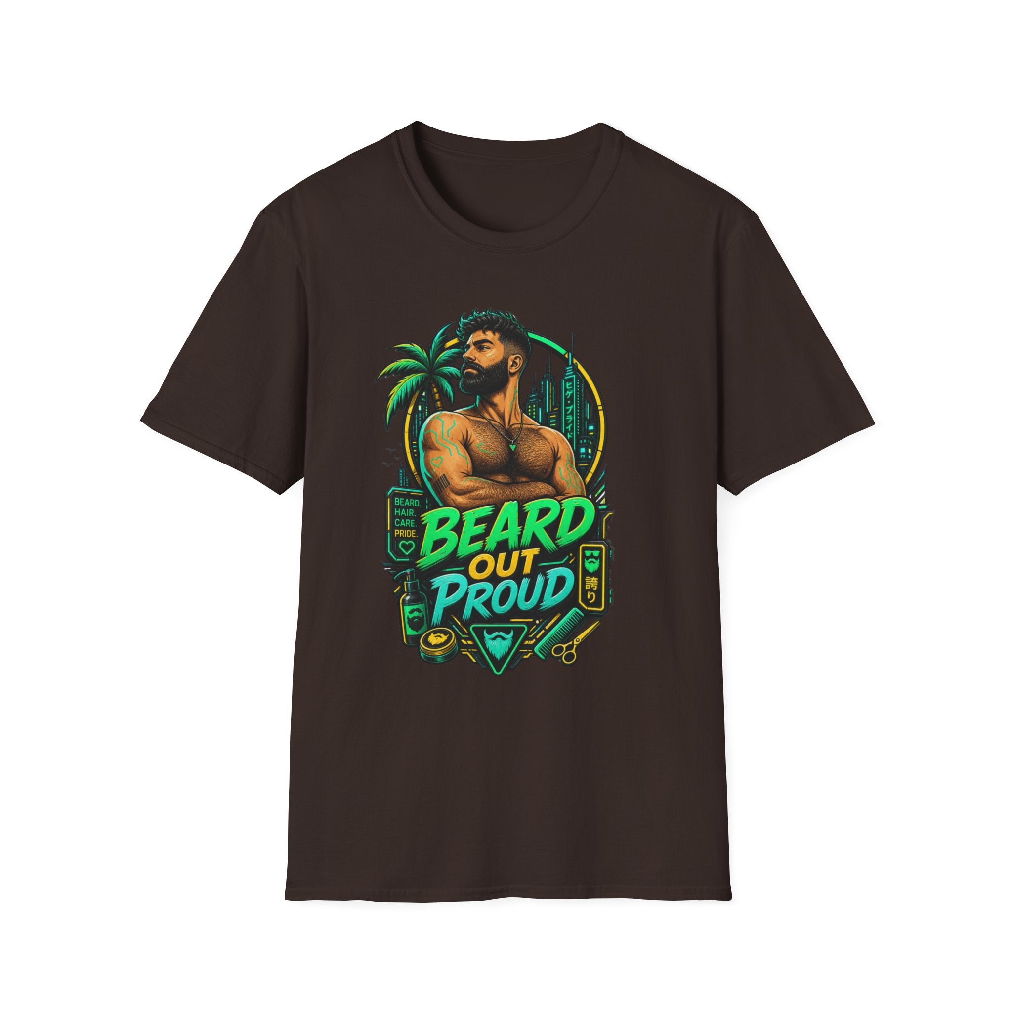 Beard Out Proud T-Shirt — Tropical Bearded Guy Graphic Tee