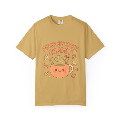Pumpkin Spice Energy T-Shirt | Fall Fashion | Cute Autumn Tee | Cozy Seasonal Apparel | Perfect Gift for Coffee Lovers