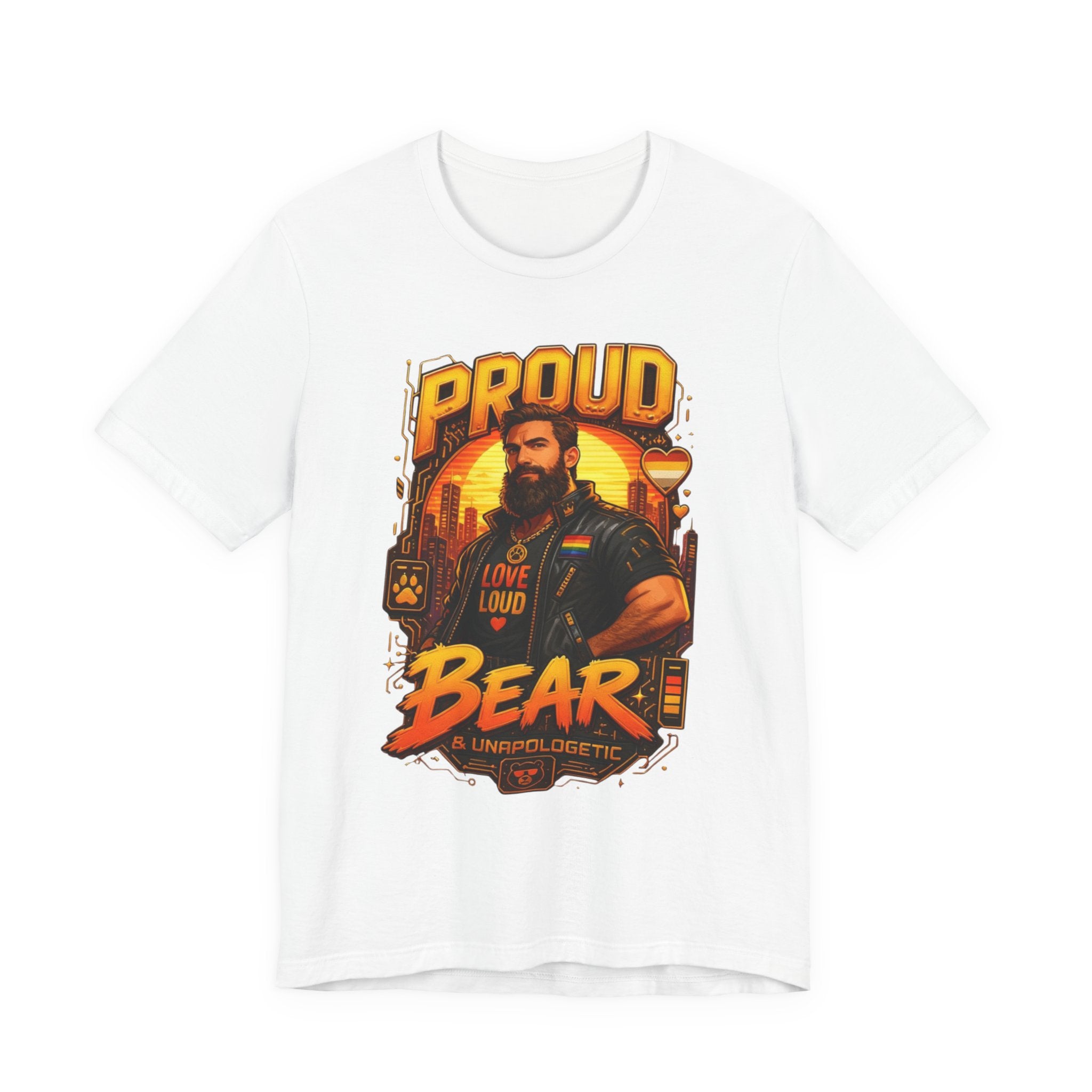Proud Bear T-Shirt – Vintage Biker ‘Love Loud’ Graphic Tee