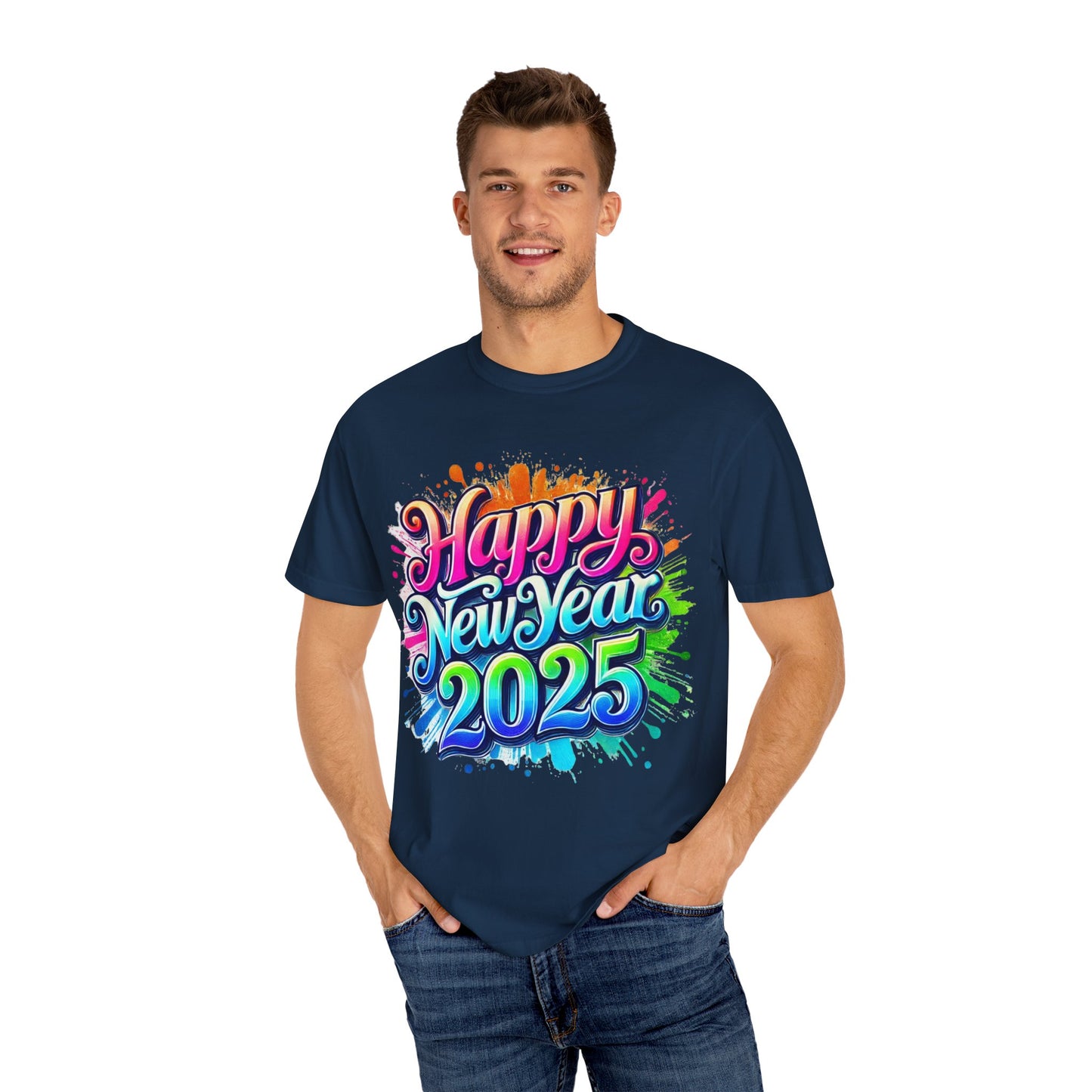 Happy New Year 2025 Unisex Garment-Dyed T-Shirt | Festive Celebration Tee