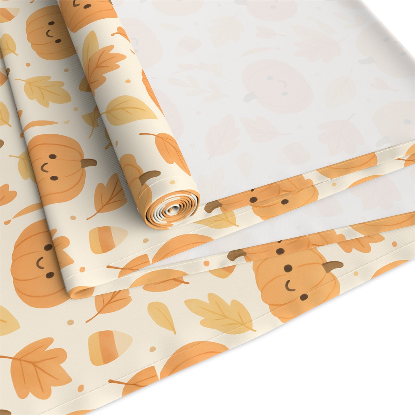 Harvest Table Runner | Pumpkin Design Tablecloth for Fall Dining & Kitchen Décor