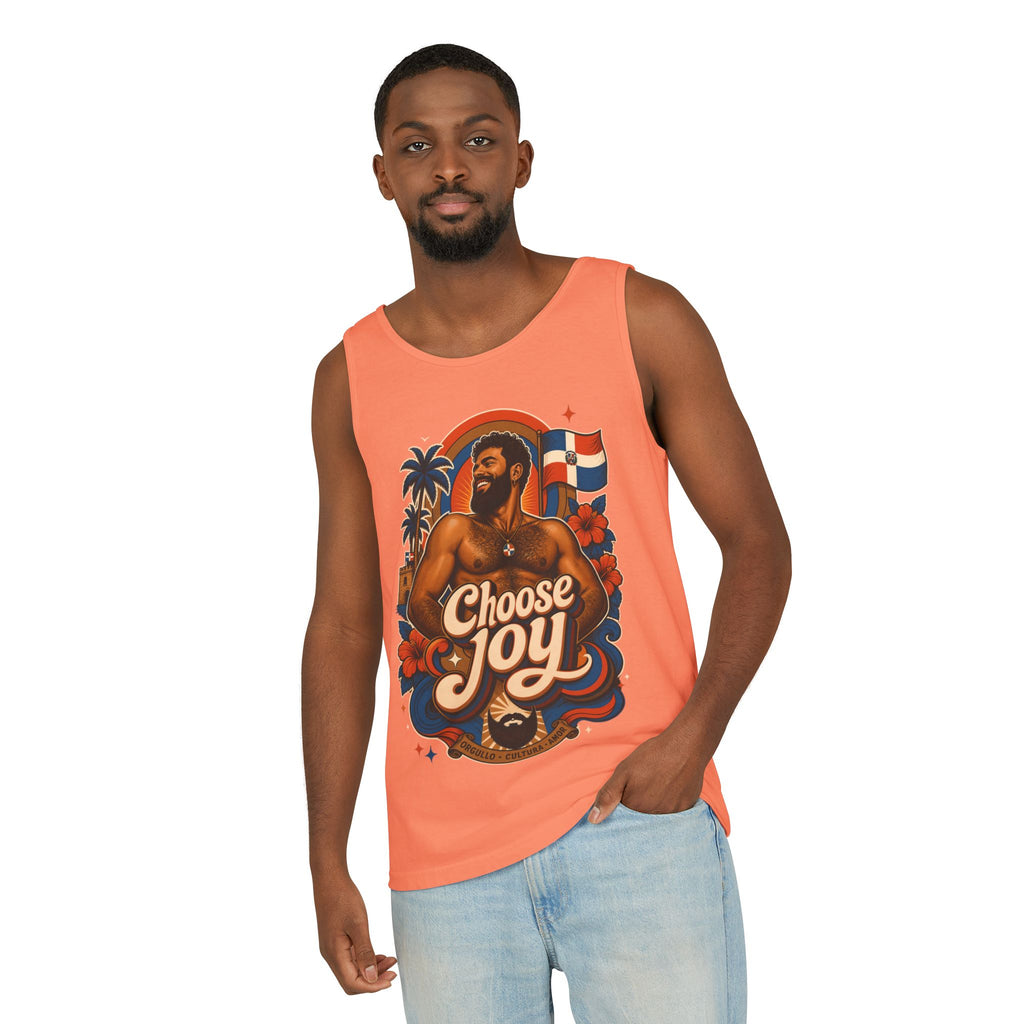 Choose Joy Tank Top — Vintage Tropical Pride Graphic Tank