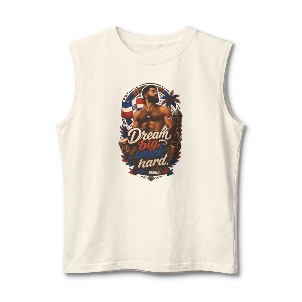 Dream Big Hard Muscle Tank — Retro Patriotic Surf Graphic Tank Top