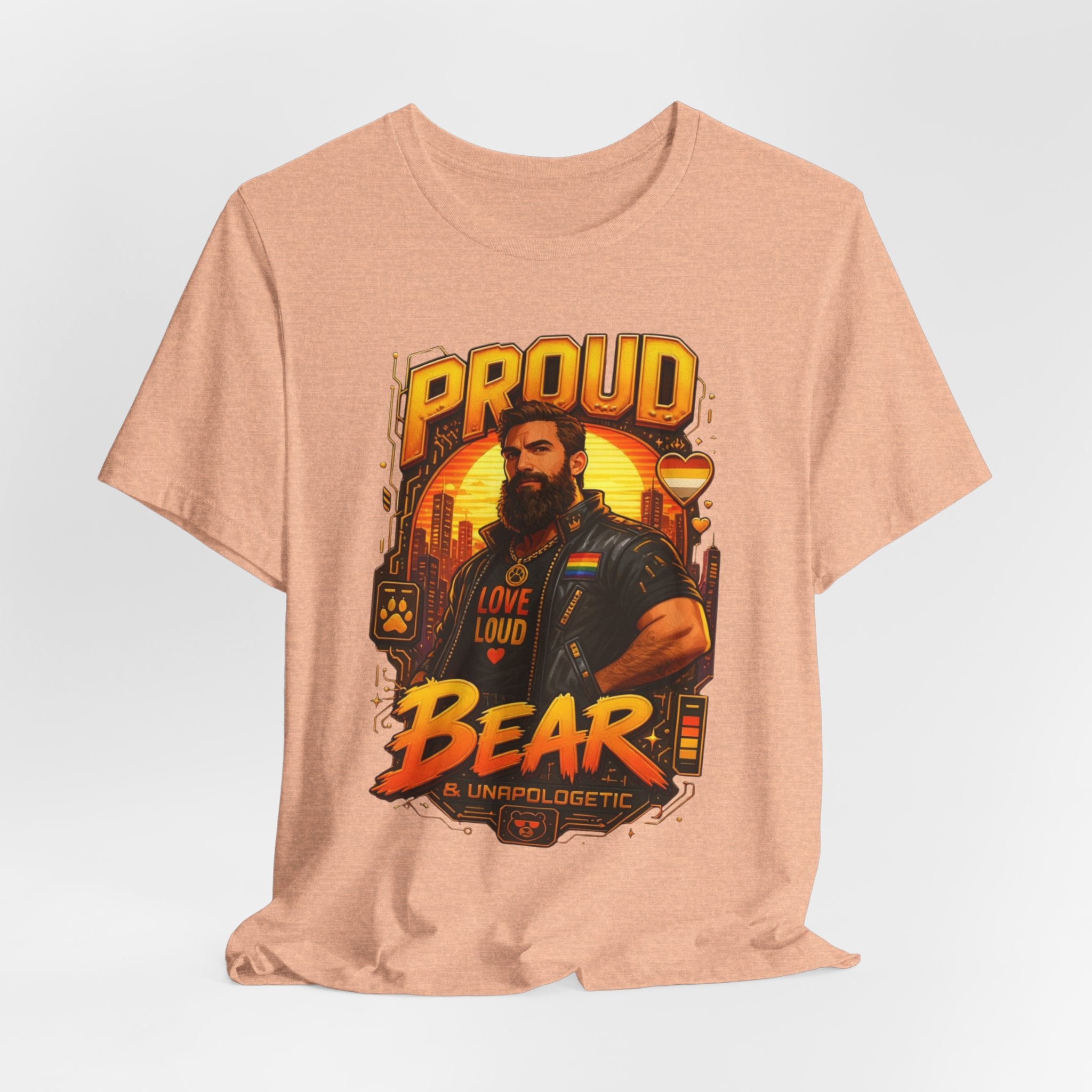 Proud Bear T-Shirt – Vintage Biker ‘Love Loud’ Graphic Tee