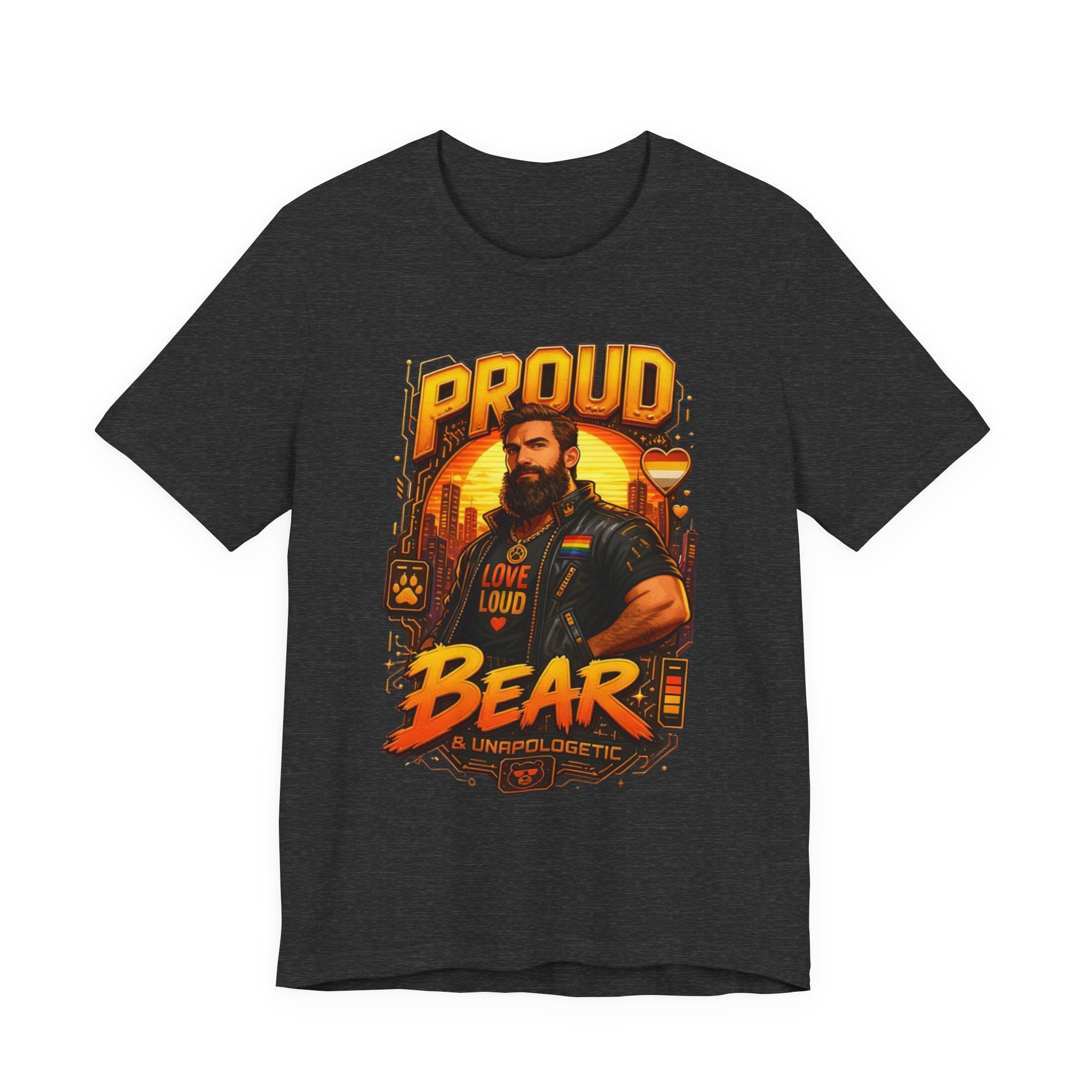 Proud Bear T-Shirt – Vintage Biker ‘Love Loud’ Graphic Tee