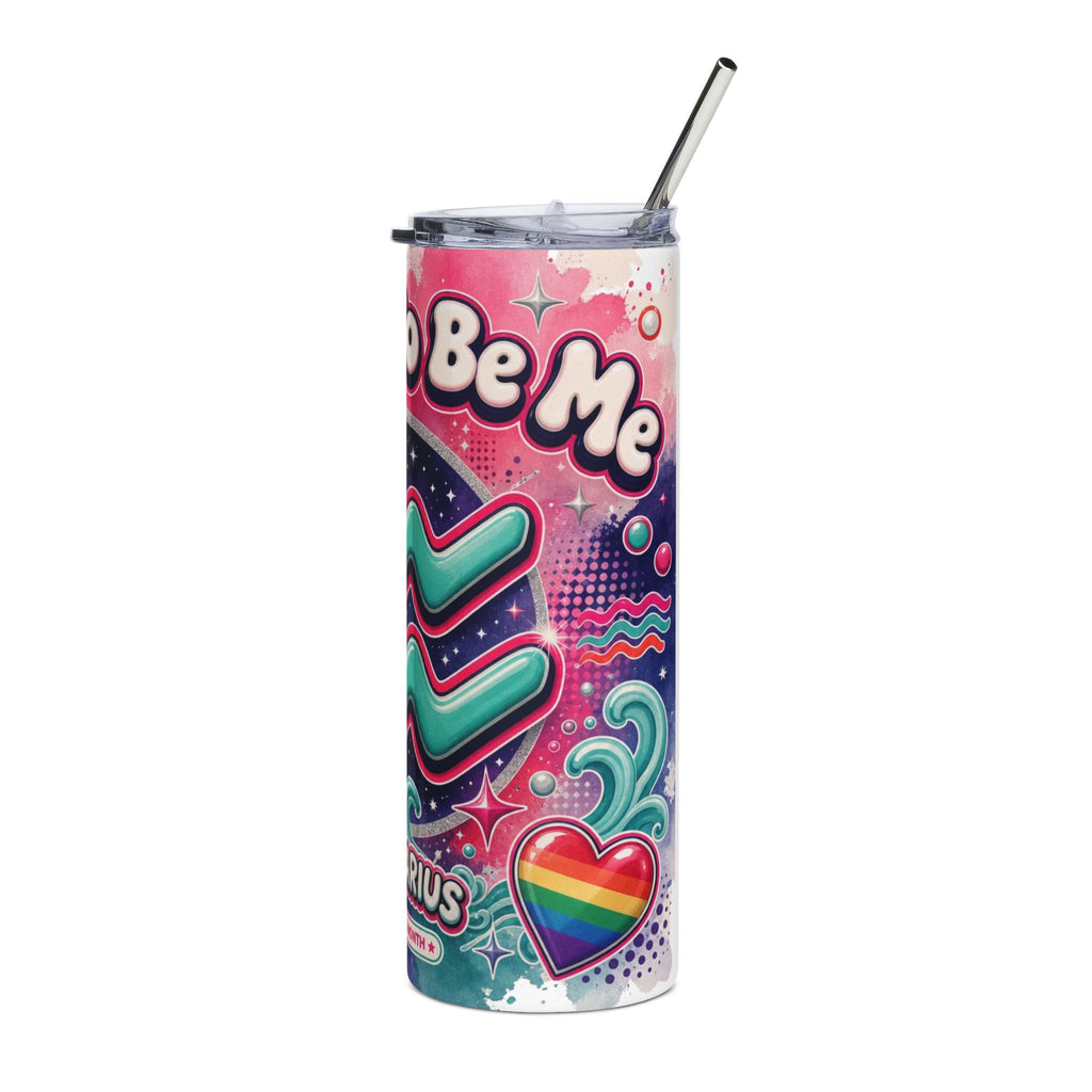 Aquarius Pride Tumbler - 20oz Stainless Steel Zodiac Travel Cup