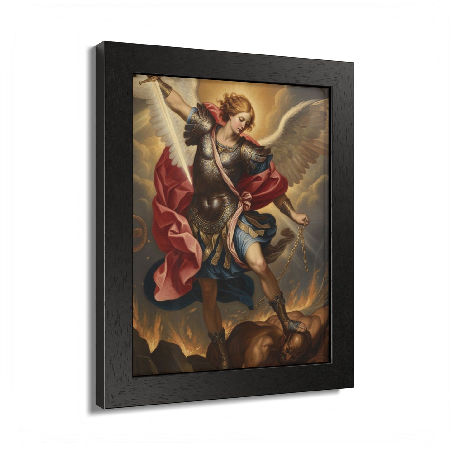 Saint Michael Framed Poster — Archangel Wall Art Print