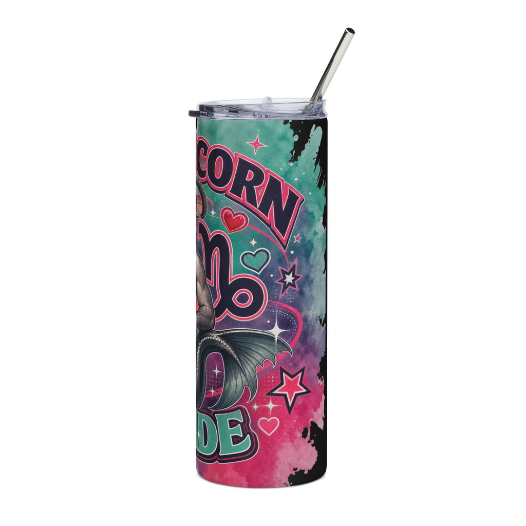 Capricorn Pride Stainless Steel Tumbler — 20oz Zodiac Mermaid Merman Drinkware