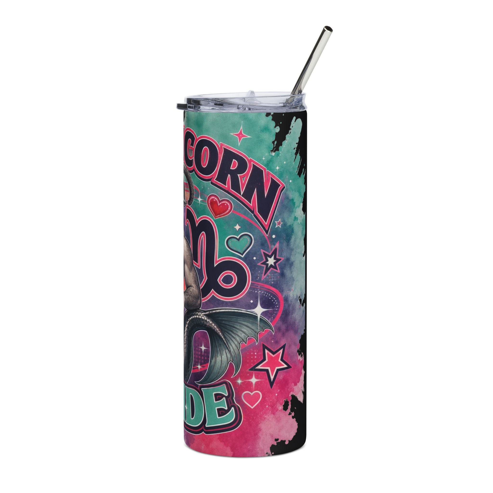 Capricorn Pride Stainless Steel Tumbler — 20oz Zodiac Mermaid Merman Drinkware