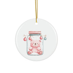 Cozy Teddy Bear Jar Ornament: Adorable Holiday Decor for a Whimsical Touch