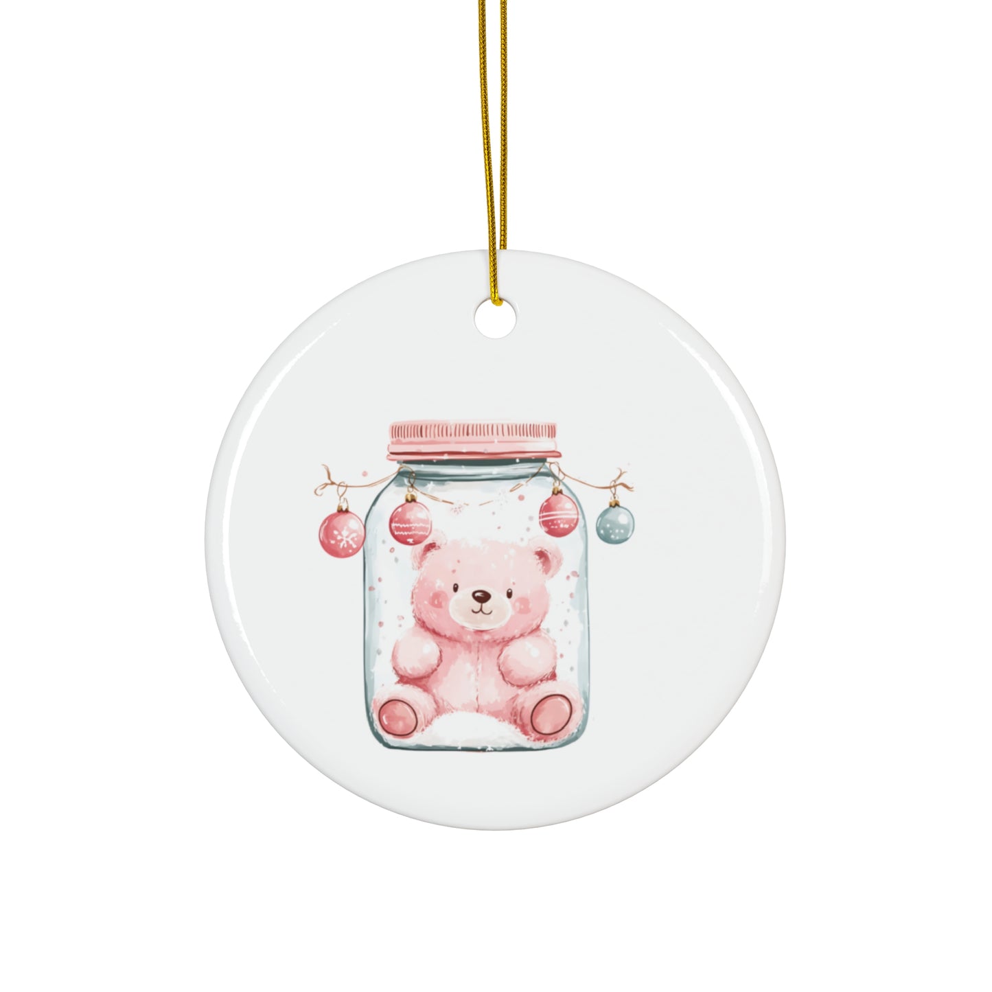 Adorable Teddy Bear Jar Ornament: Perfect for Holiday Décor and Gifts