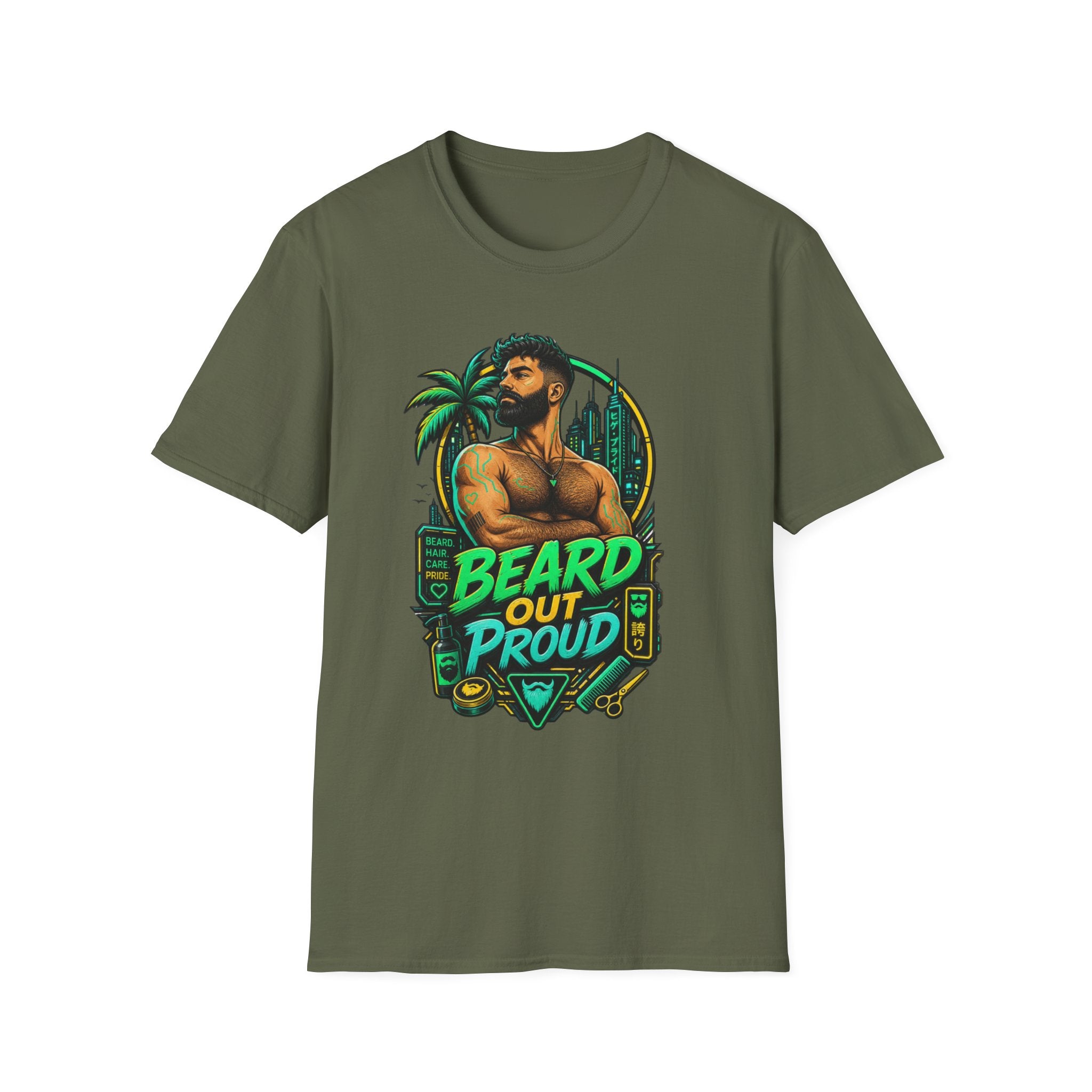 Beard Out Proud T-Shirt — Tropical Bearded Guy Graphic Tee