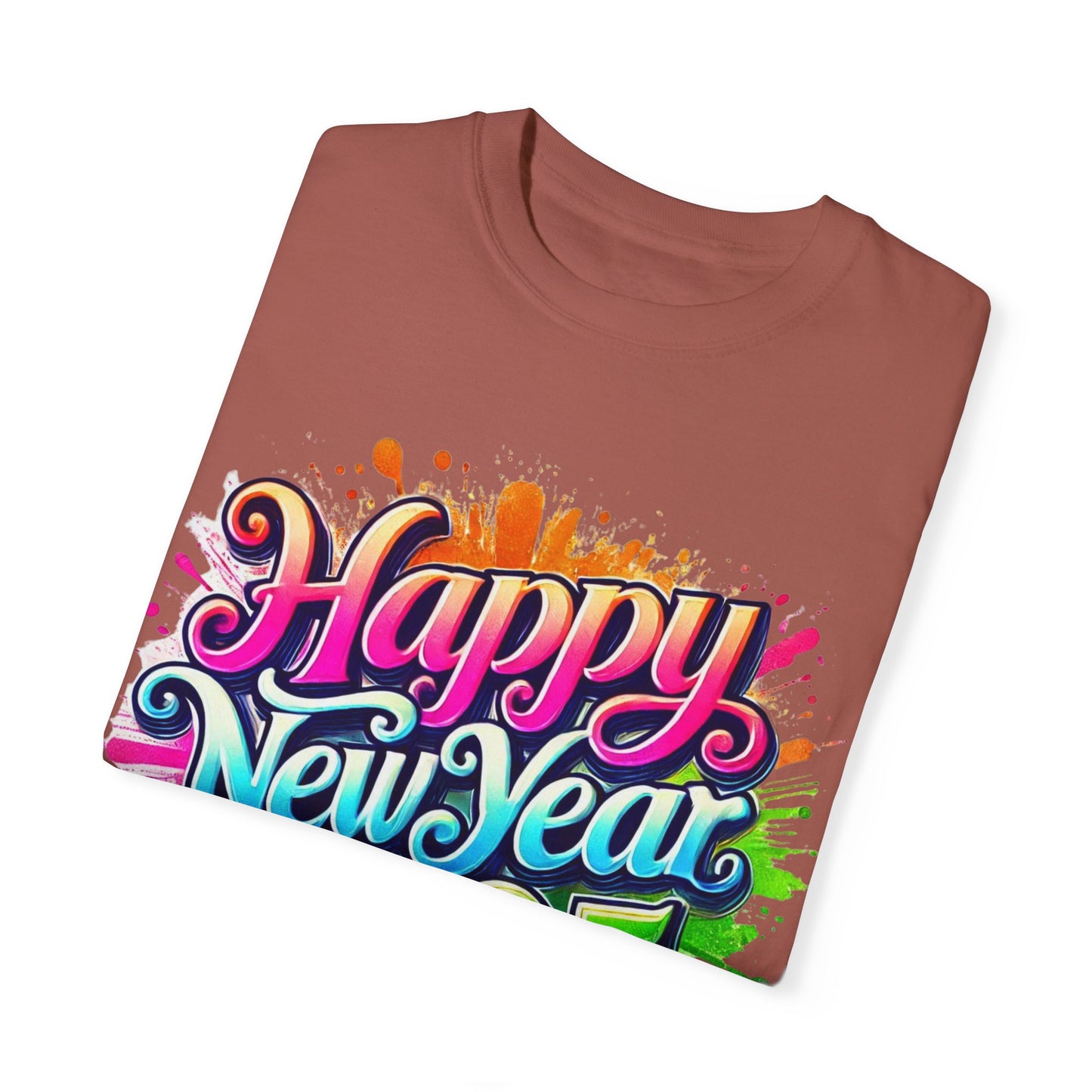 Happy New Year 2025 Unisex Garment-Dyed T-Shirt | Festive Celebration Tee