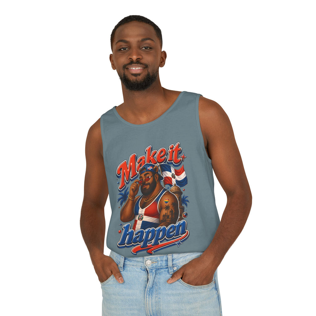 Make It Happen Tank Top — Retro Patriotic Motivational Muscle Tee