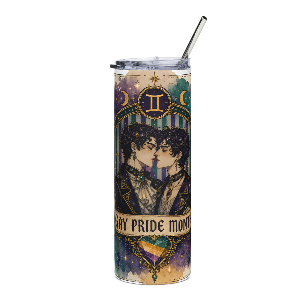 Gemini Pride Stainless Steel Tumbler — "Gay Pride Month" 20oz Travel Cup