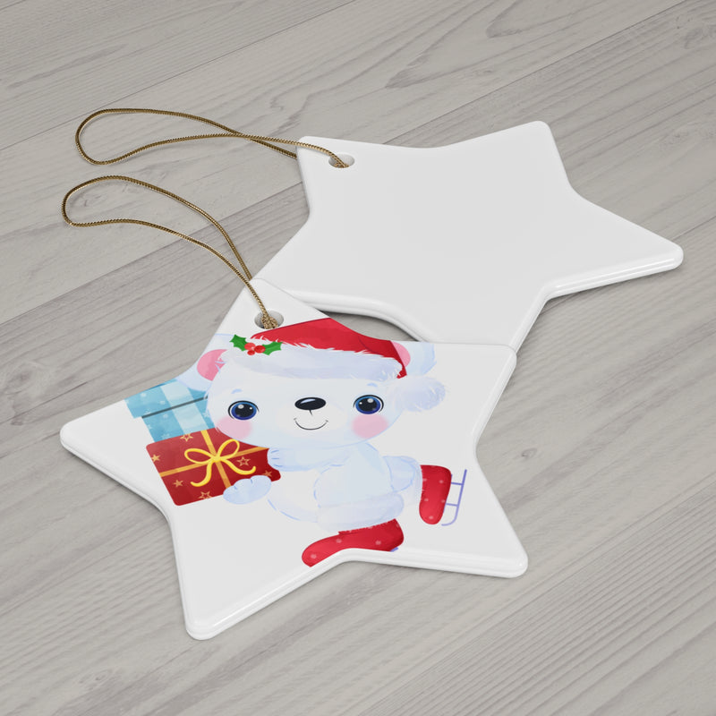 Festive Ice Skating Polar Bear Ornament - Cute Christmas Decoration for Holiday Cheer