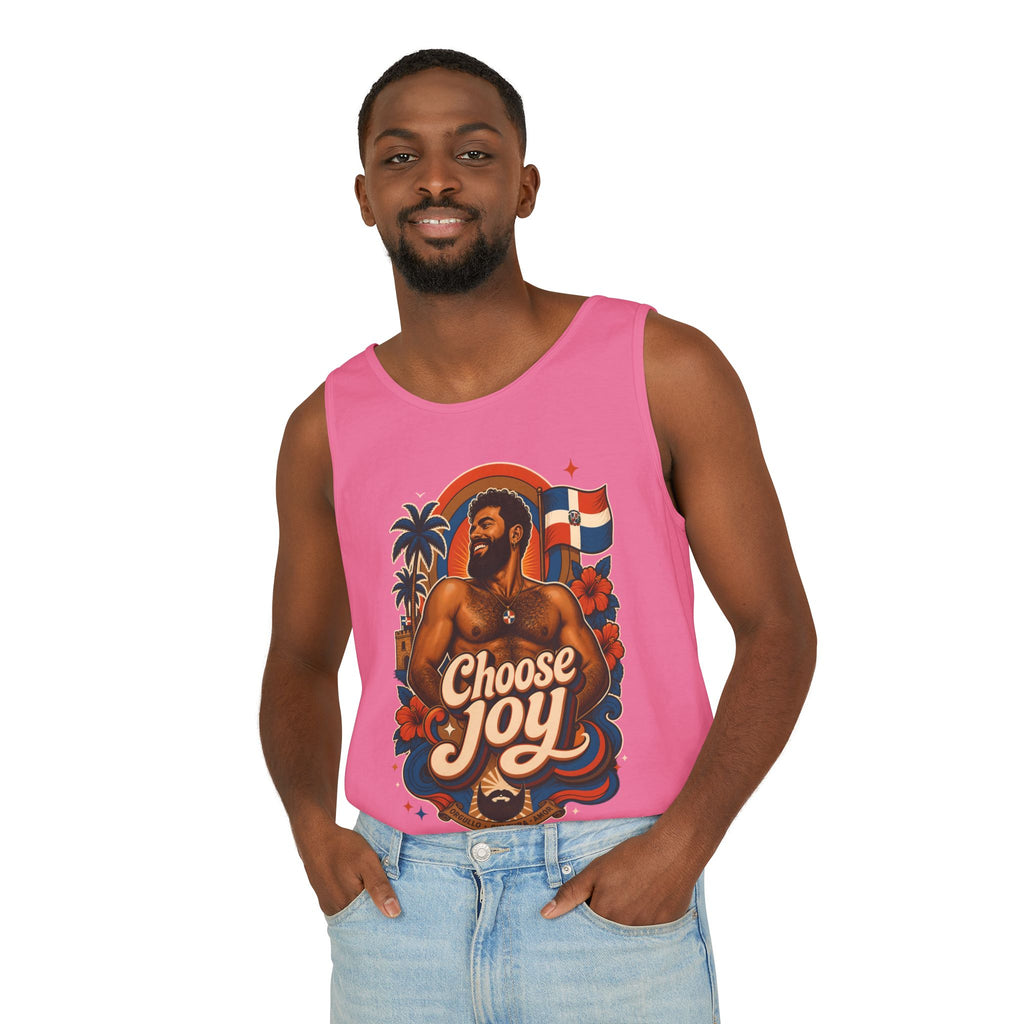 Choose Joy Tank Top — Vintage Tropical Pride Graphic Tank