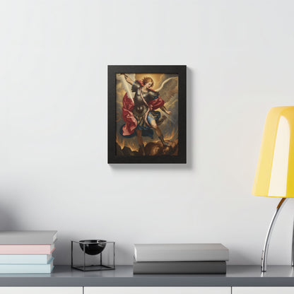 Saint Michael Framed Poster — Archangel Wall Art Print