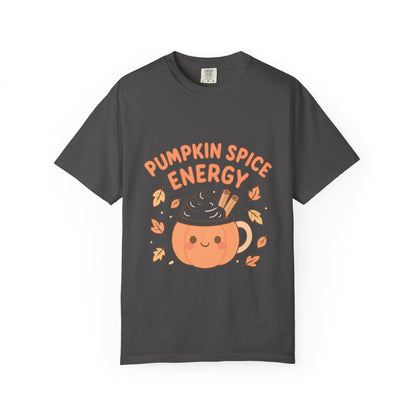 Pumpkin Spice Energy T-Shirt | Fall Fashion | Cute Autumn Tee | Cozy Seasonal Apparel | Perfect Gift for Coffee Lovers
