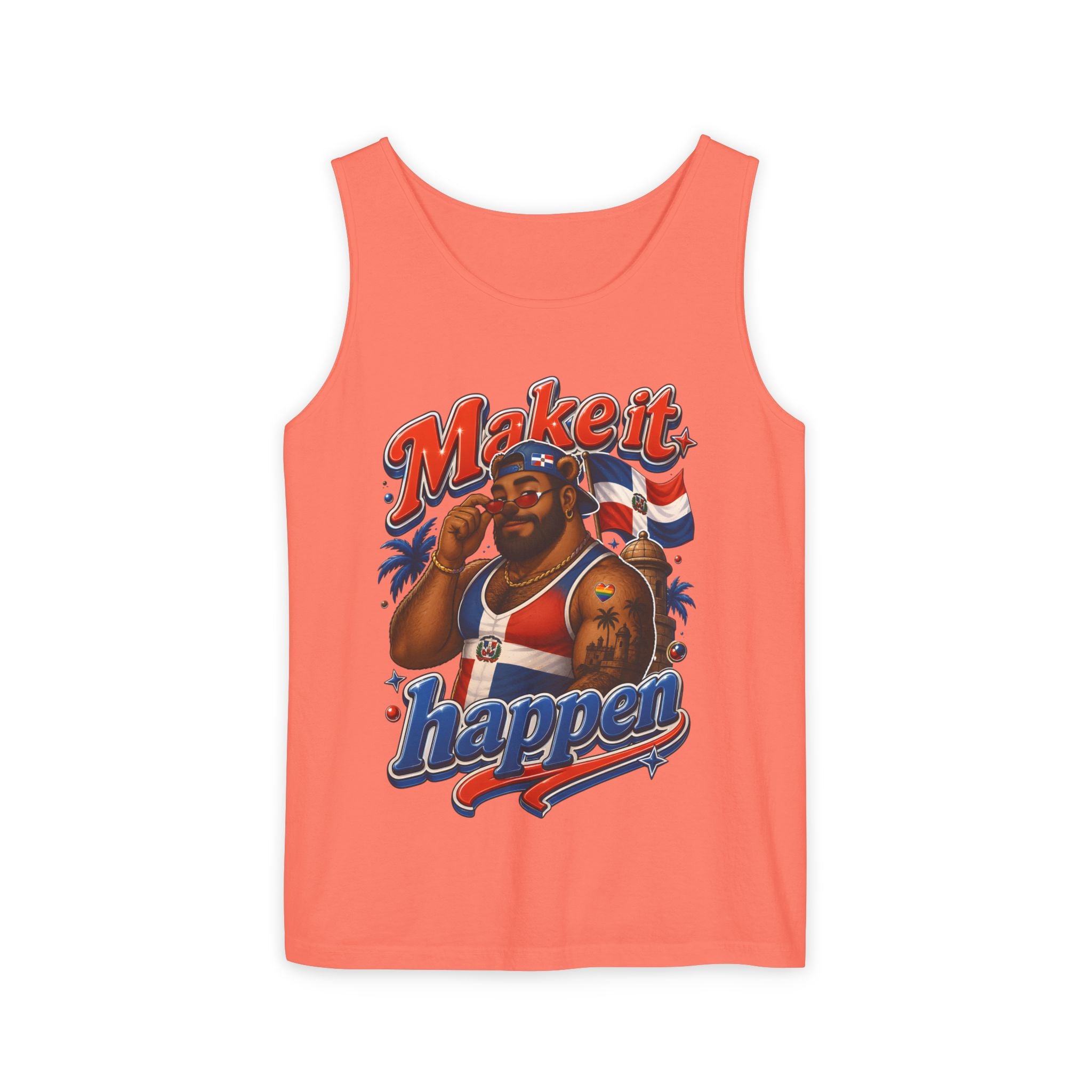 Make It Happen Tank Top — Retro Patriotic Motivational Muscle Tee