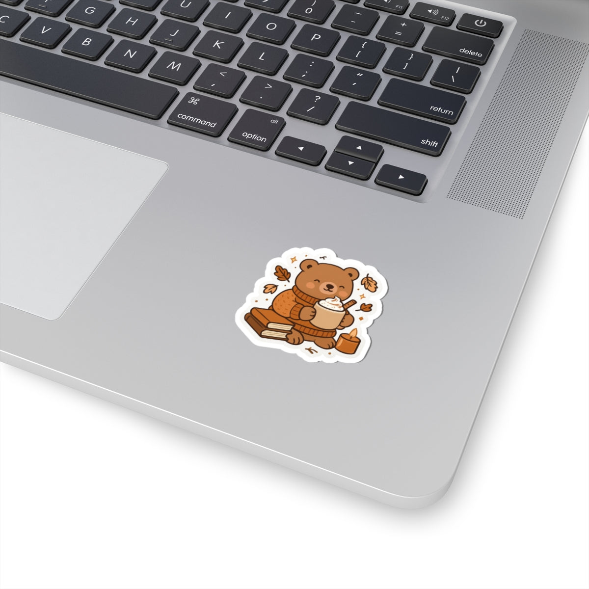 Cute Fall Bear Sticker | Sweater Weather, Books & Coffee Design | Cozy Gift Idea