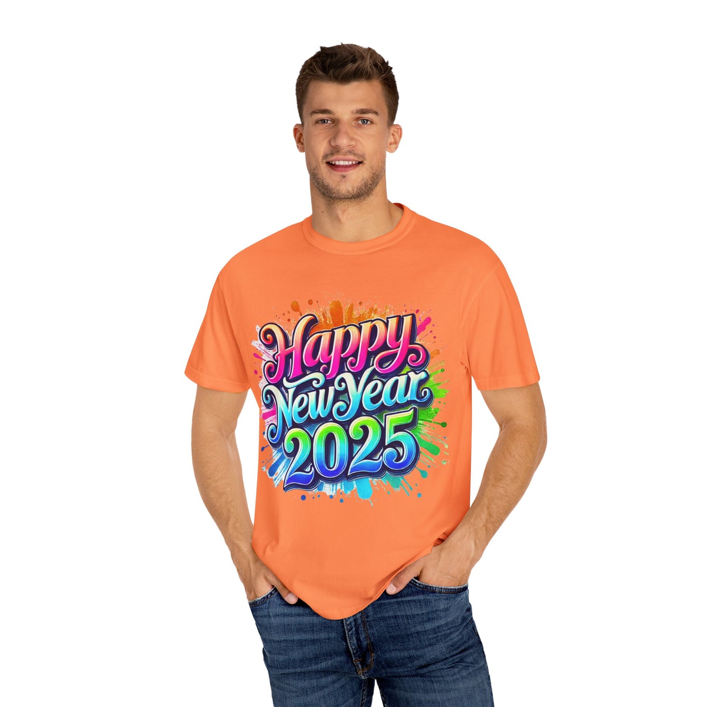 Happy New Year 2025 Unisex Garment-Dyed T-Shirt | Festive Celebration Tee