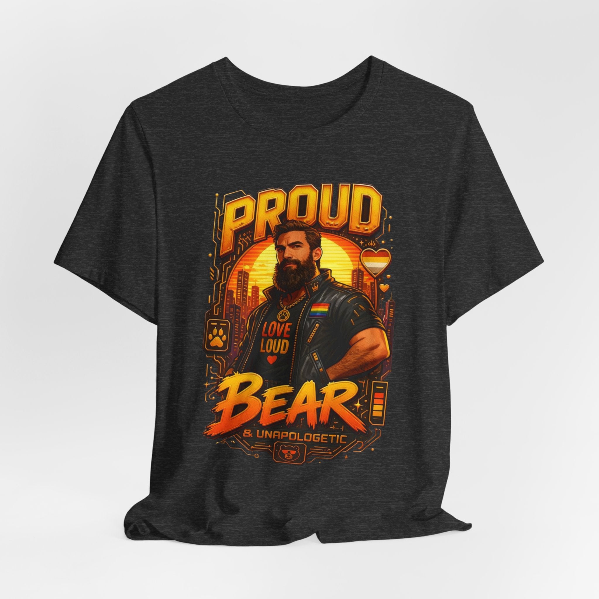 Proud Bear T-Shirt – Vintage Biker ‘Love Loud’ Graphic Tee