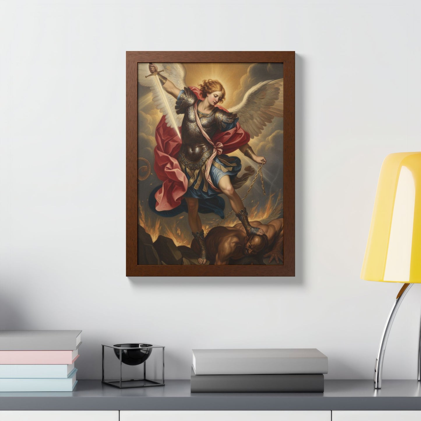Saint Michael Framed Poster — Archangel Wall Art Print