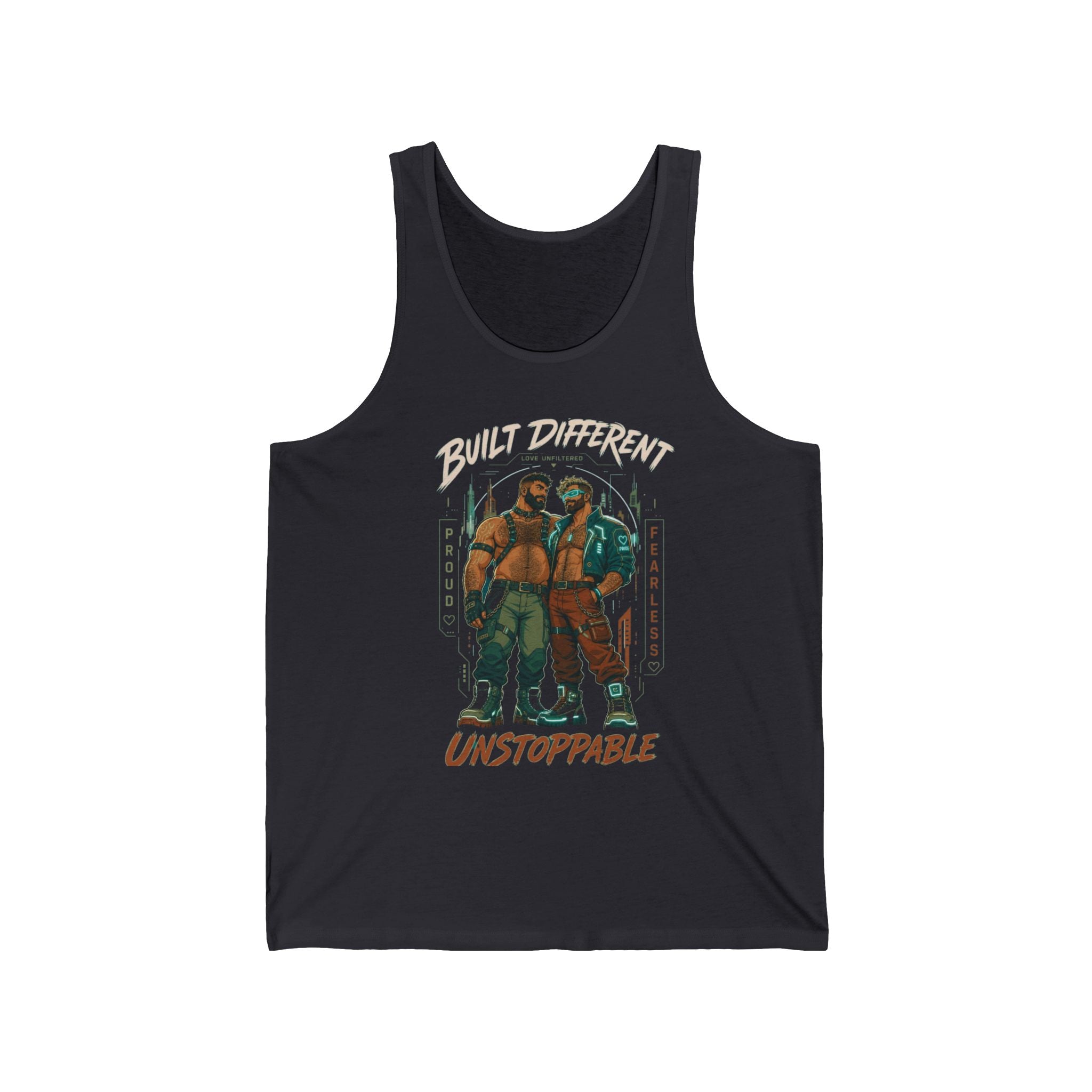 Unisex Tank Top — "Built Different, Unstoppable" Graphic Fitness Tank