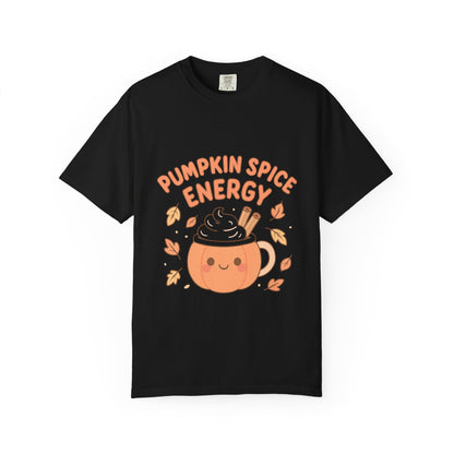 Pumpkin Spice Energy T-Shirt | Fall Fashion | Cute Autumn Tee | Cozy Seasonal Apparel | Perfect Gift for Coffee Lovers
