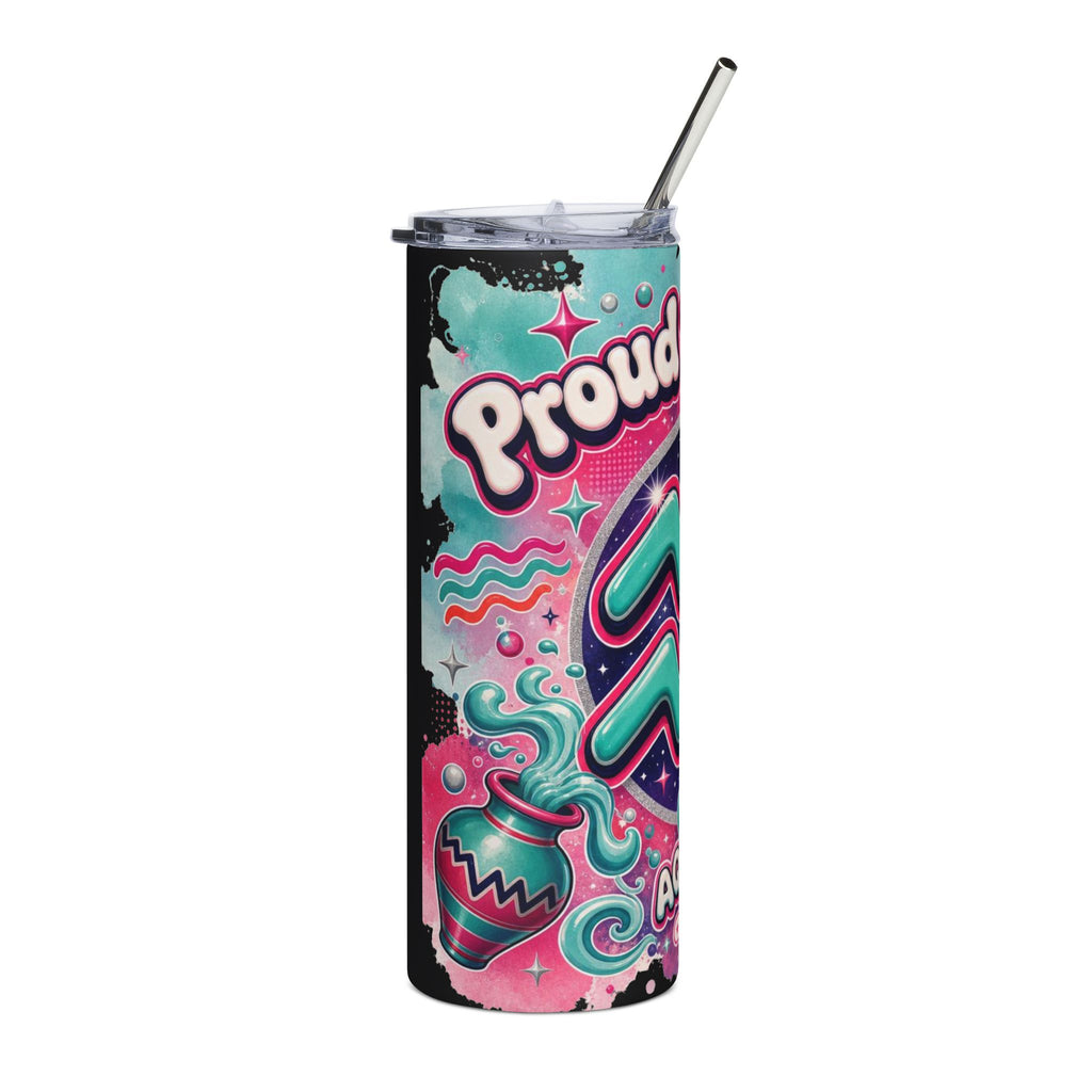 Aquarius Pride Tumbler - 20oz Stainless Steel Zodiac Travel Cup