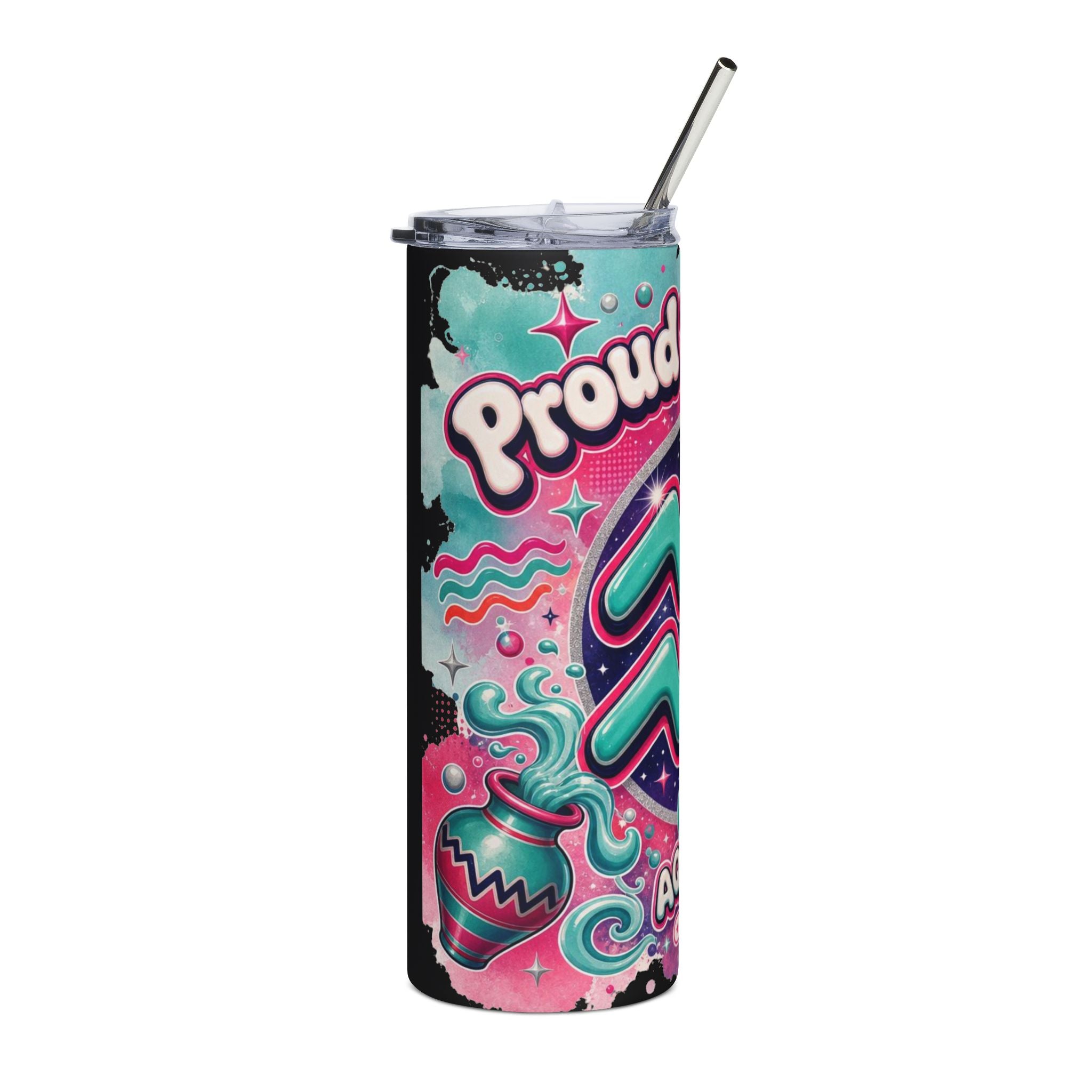Aquarius Pride Tumbler - 20oz Stainless Steel Zodiac Travel Cup