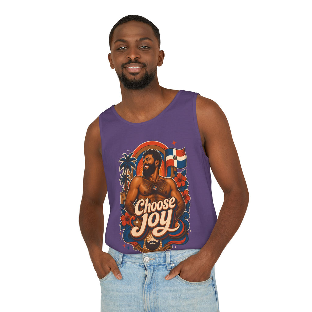 Choose Joy Tank Top — Vintage Tropical Pride Graphic Tank