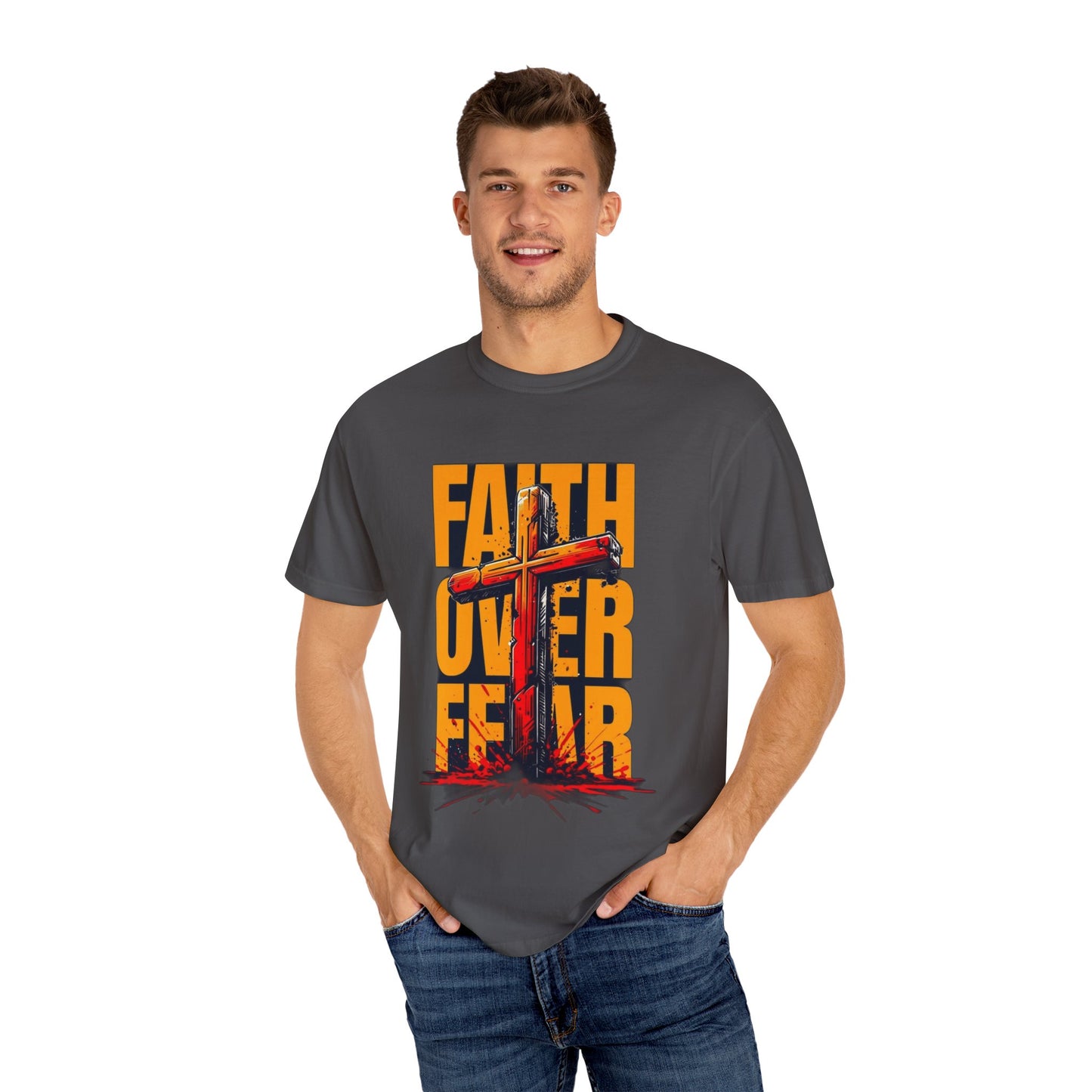 Inspirational T-Shirt – “Faith Over Fear” | Faith-Based Comfort Tee for Everyday Strength
