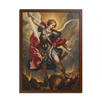 Saint Michael Framed Poster — Archangel Wall Art Print